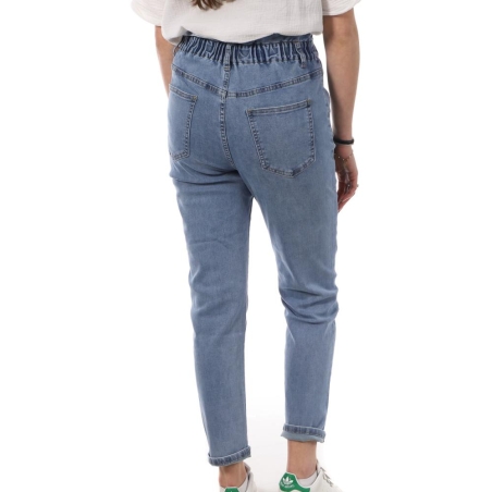 Jean Mom Fit Bleu Femme Monday Premium Elastique
