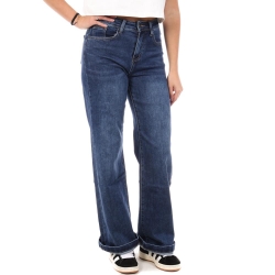 Jeans Loose Bleu Foncé Femme Monday Premium Wide