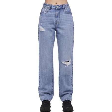 Jean Droit Bleu Femme Pieces Donna