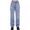 Jean Droit Bleu Femme Pieces Donna