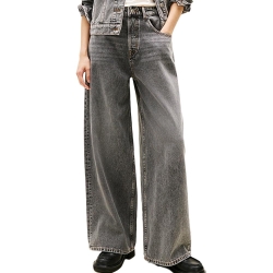 Jean Large Gris Femme Tommy Hilfiger Charlie Loose Wid