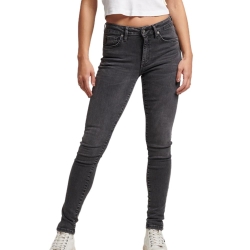 Jean Skinny Noir Femme Superdry Mid Rise