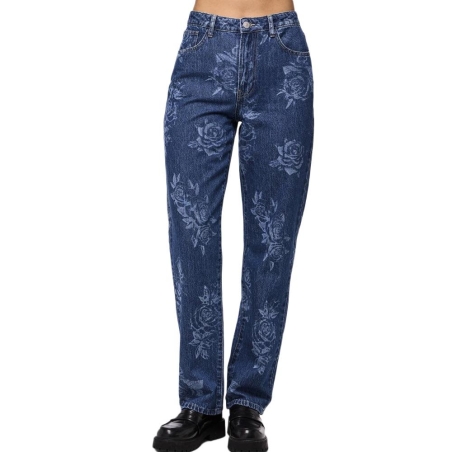 Jean Droit Bleu Femme Pieces Flora