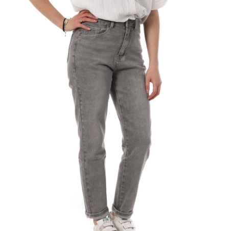Jean Mom Fit Gris Femme Monday Premium LW-347