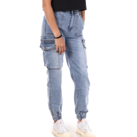 Pantalon Cargo Bleu Femme Monday Premium 3178