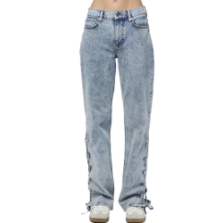 Jean Droit Bleu Femme Pieces Fenda