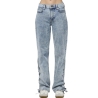 Jean Droit Bleu Femme Pieces Fenda