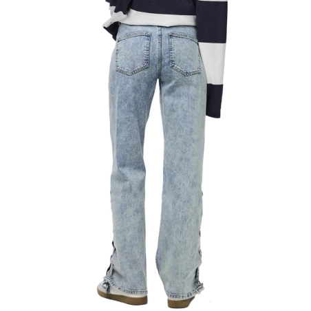 Jean Droit Bleu Femme Pieces Fenda