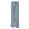 Jean Droit Bleu Femme Pieces Fenda