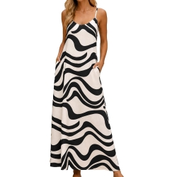 Robe Noir/Beige Femme Vero Moda Lea