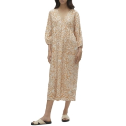 Robe Orange/Ecru Femme Vero Moda Nethe