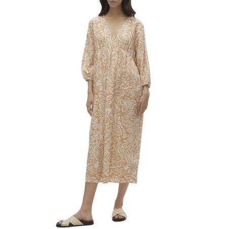 Robe Orange/Ecru Femme Vero Moda Nethe