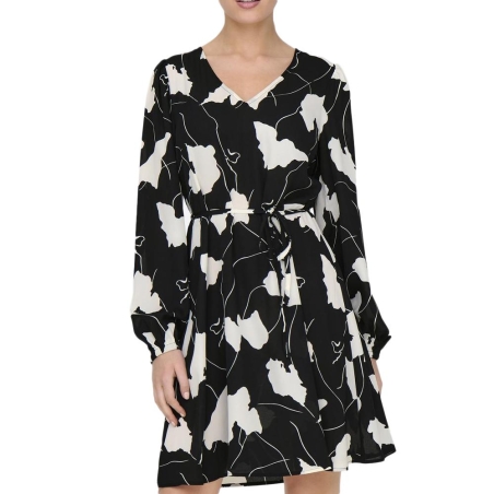 Robe Noir/Blanche Fleurs Femme JDY Base