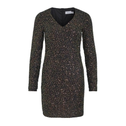Robe Noir à Sequin Noir Femme Vila Scara