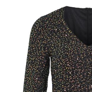 Robe Noir à Sequin Noir Femme Vila Scara