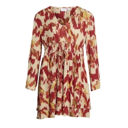 Robe Beige/Rouge Femme Vila Vimunthe 3/4
