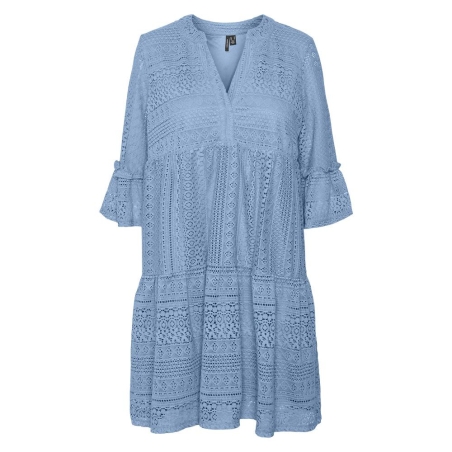 Robe Courte Bleu Femme Vero Moda Honey Lace