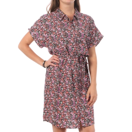 Robe Chemise Rose/Noir Femme Vero Moda Easy
