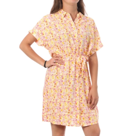 Robe Chemise Blanc/Jaune Femme Vero Moda Easy