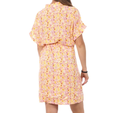 Robe Chemise Blanc/Jaune Femme Vero Moda Easy