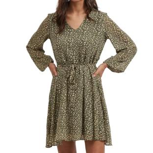 Robe Imprimée Kaki Femme Vila Viadeline