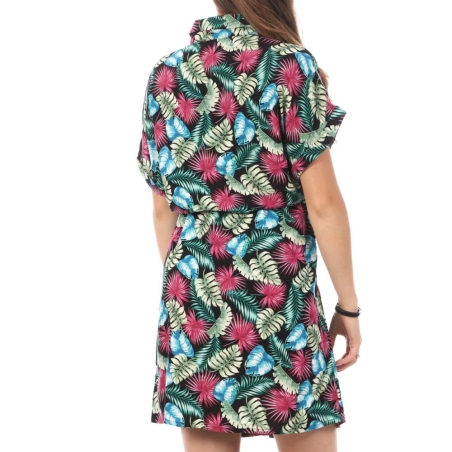 Robe Chemise Noir/Rose Femme Vero Moda Easy