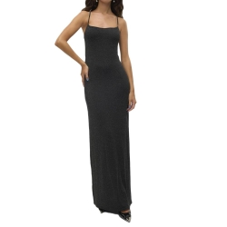 Robe Moulante Noir/Argenté Femme Vero Moda Kanva Ankle