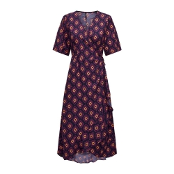 Robe longue Marine/Rose Femme Only Leah