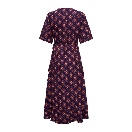 Robe longue Marine/Rose Femme Only Leah