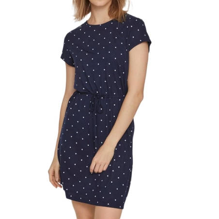 Robe Marine à pois Femme Vila Mooney String