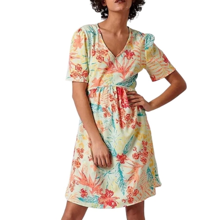 Robe Verte Fleurie Femme Kaporal CADILE