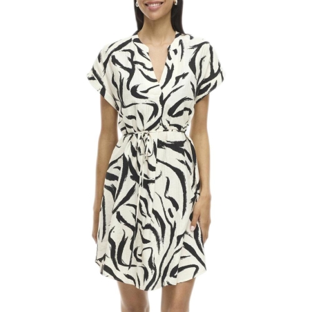 Robe Blanche/Noire Femme Vila Viclo