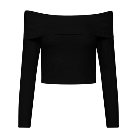 T-Shirt Manches Longues Noir Femme Pieces Lenda