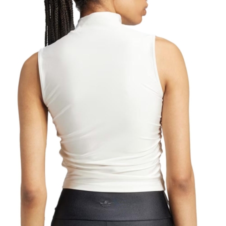 Haut Blanc Femme Adidas Ruched Crop