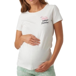 T-shirt Blanc Femme Mamalicious Feliz