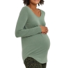 T-Shirt de Grossesse Vert Femme Vero Moda Marternity Filli