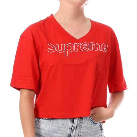 T-shirt Rouge Crop Femme Supreme Grip Ranaka