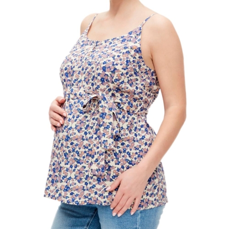 Débardeur Beige/Violet Femme Mamalicious Celia