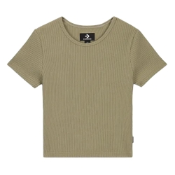 T-shirt Kaki Femme Converse The Rib Crop