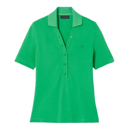 Polo Vert Femme Lacoste Slim Fit Mini Pique