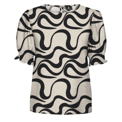 T-Shirt Beige/Noir Femme Vero Moda Mlea