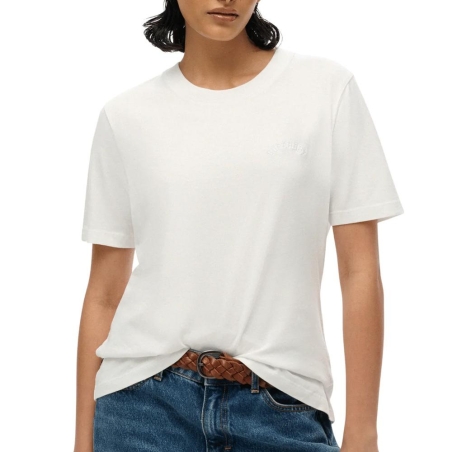 T-Shirt Blanc Femme Superdry W1011644A