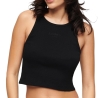 Top Noir Femme Superdry Embroidered Racer