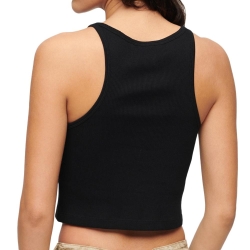 Top Noir Femme Superdry Embroidered Racer