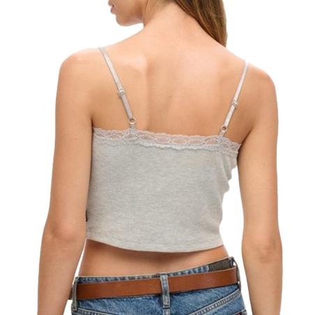 Top Gris Femme Superdry Vintage Lace Cami
