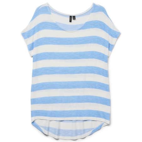 T-Shirt Rayure Bleu/Blanc Femme Vero Moda Wide Stripe