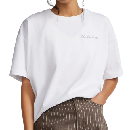 T-shirt Blanc Femme Converse Chuck Taylor Infill
