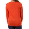 T-shirt Orange à rayures Femme Pieces Tamara