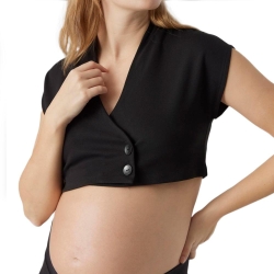 Top Noir Femme Mamalicious Luna Cropped Blazer