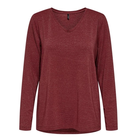T-shirt Bordeaux Femme Only Harly ML